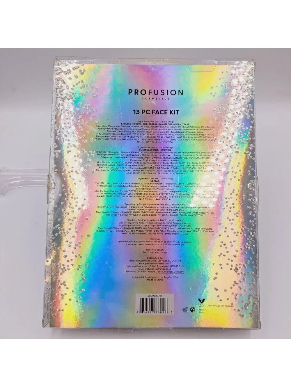 Profusion Silver Glitters Chrome 13 Eyeshadow Palette Holiday Make Up Face Kit